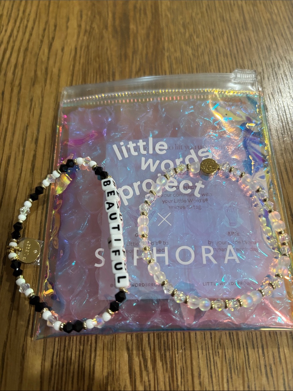 Little words Project Bracelet Set - Pink & Black